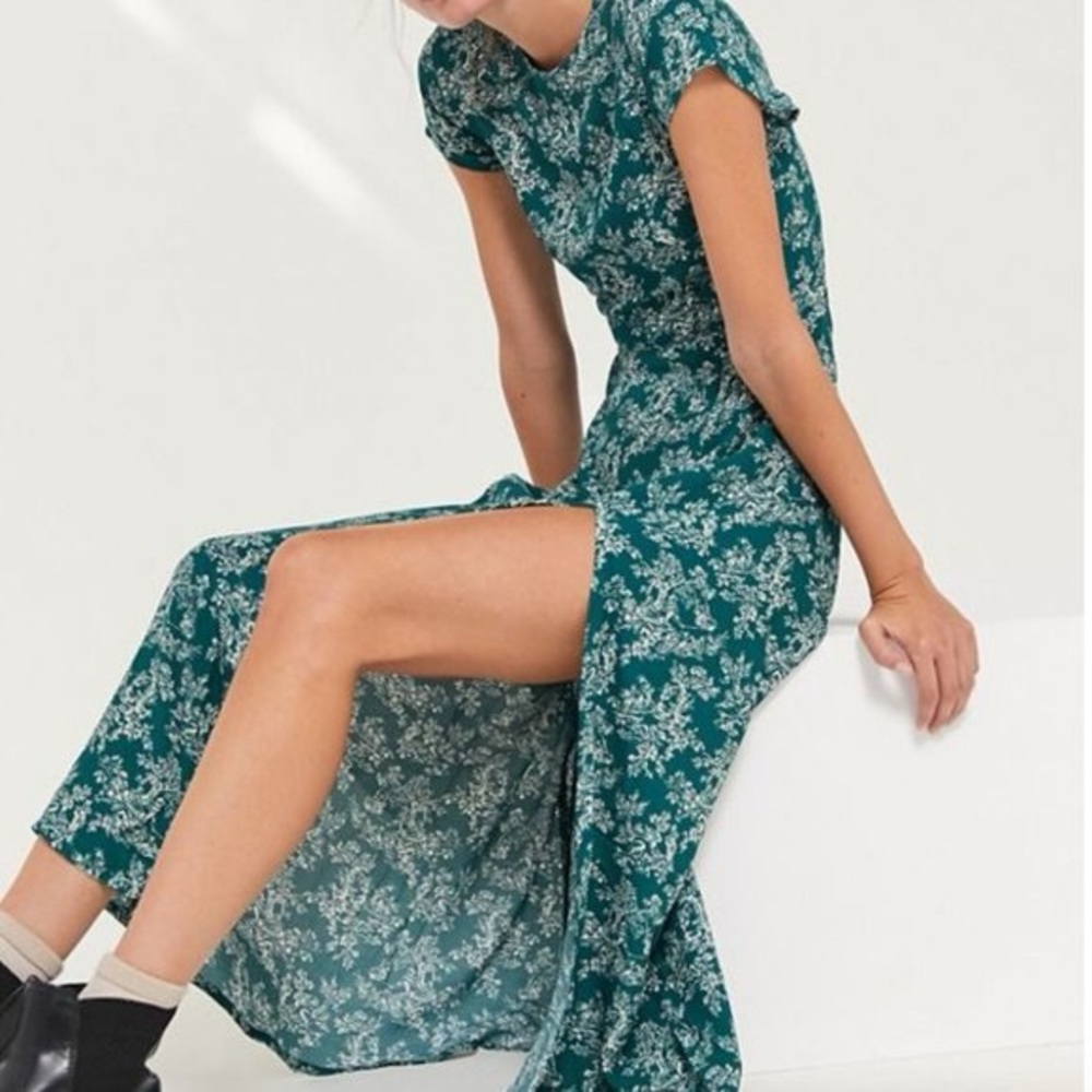 Urban Outfitters Teal Floral Maxi Dress
